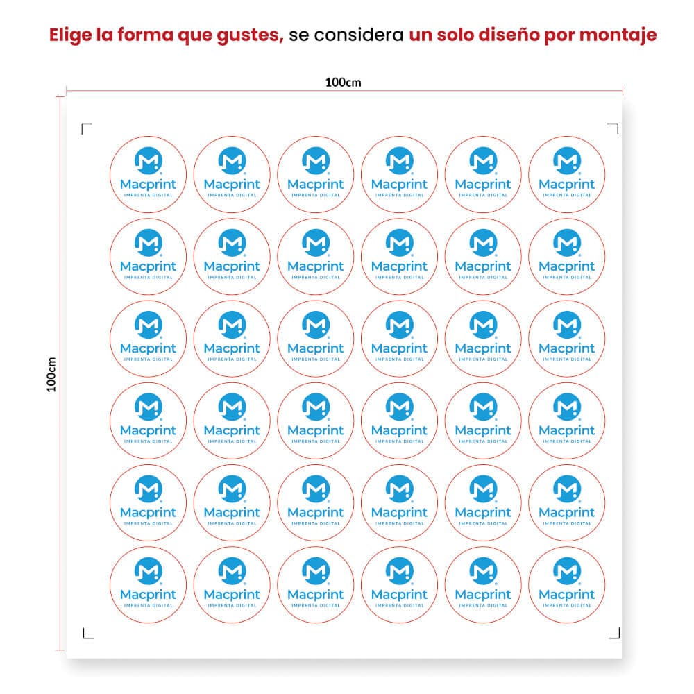 Sticker MT2 Troquelado Tinta Blanca